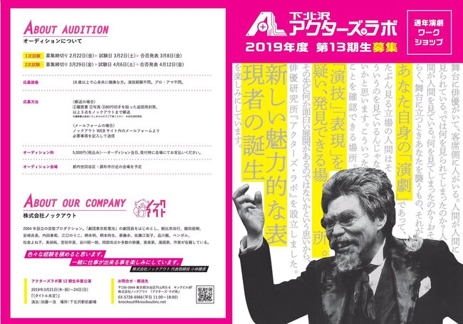 下北沢アクターズ・ラボ 13期生オーディションのサムネイル画像１