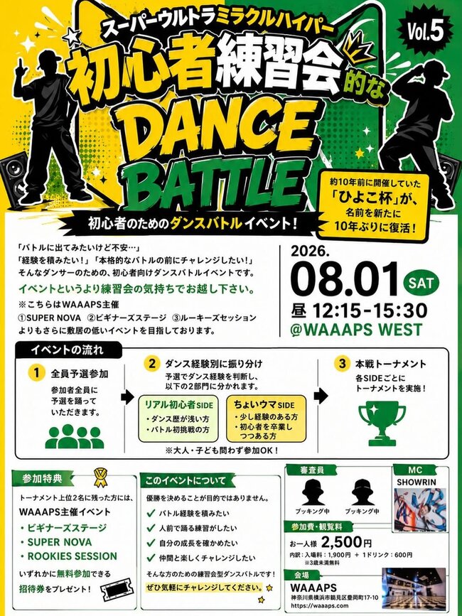 スーパーウルトラミラクルハイパー初心者練習会的なダンスバトル Vol.5のサムネイル画像１